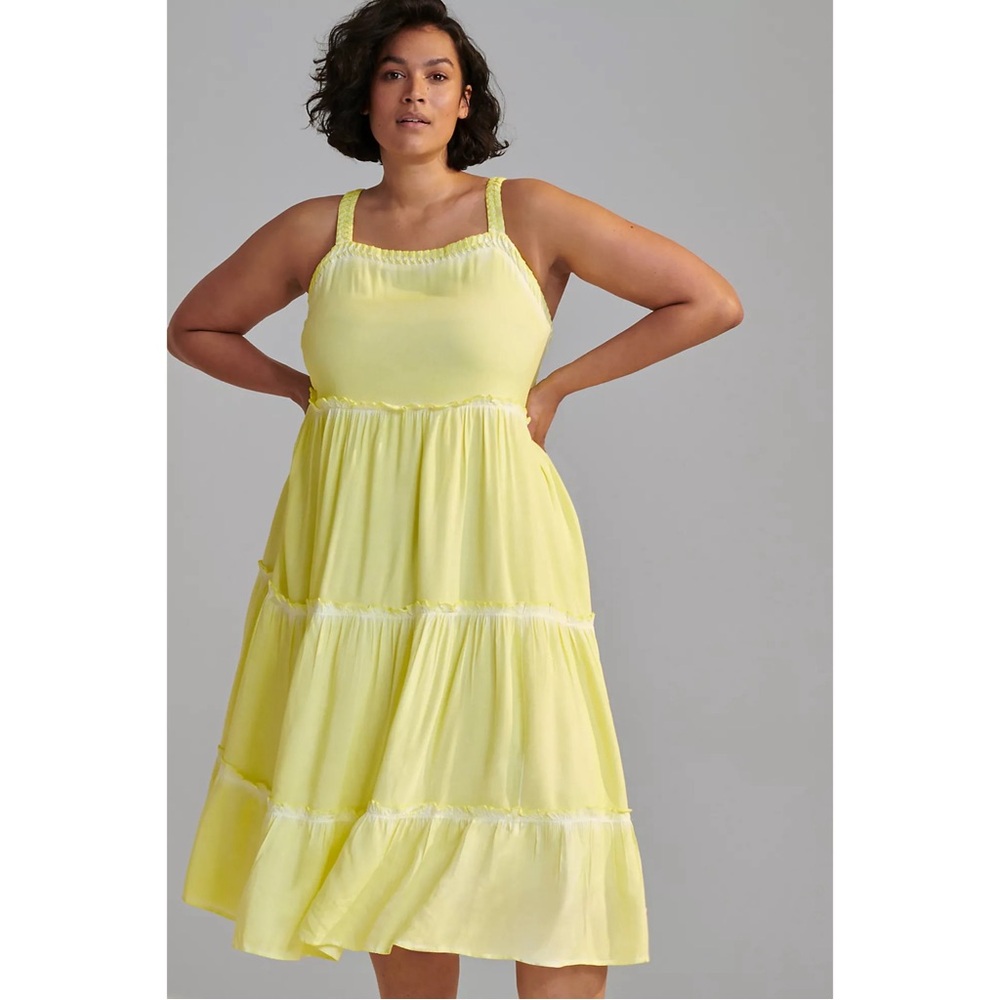 Anthropologie Nell Tiered Midi Dress NWT Size Plus 2X - Picture 2 of 15
